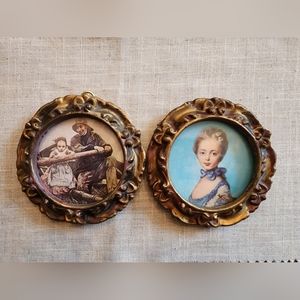 Vintage mini gold, plaster pictures